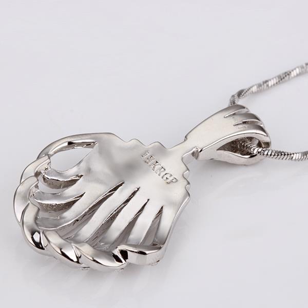 Wholesale Vintage fashion Sea Shell shape pave zircon Necklace For Women silver color Souvenir Gift TGGPN447 0