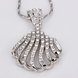 Wholesale Vintage fashion Sea Shell shape pave zircon Necklace For Women silver color Souvenir Gift TGGPN447 2 small
