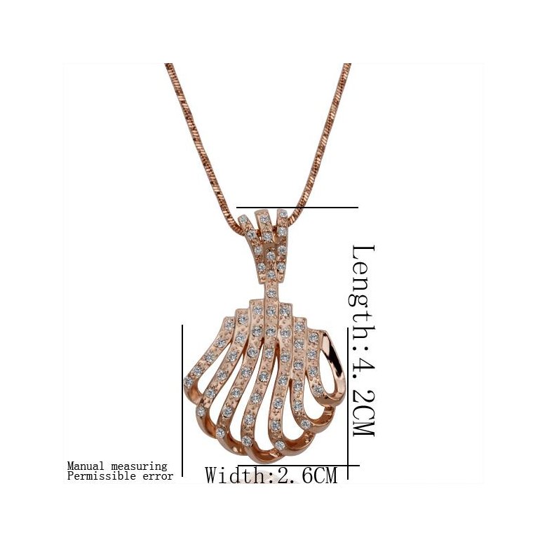 Wholesale Vintage fashion Sea Shell shape pave zircon Necklace For Women rose gold plated Souvenir Gift TGGPN035 0