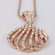Wholesale Vintage fashion Sea Shell shape pave zircon Necklace For Women rose gold plated Souvenir Gift TGGPN035 1 small