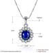 Wholesale Romantic Platinum Plated big blue water drop crystal pendant dazzling pave zircon nacklace fine wedding party jewelry  TGGPN466 1 small