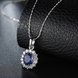 Wholesale Romantic Platinum Plated big blue water drop crystal pendant dazzling pave zircon nacklace fine wedding party jewelry  TGGPN466 4 small