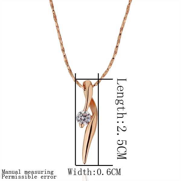 Wholesale Classic fashion delicate Rose Gold CZ Necklace for girl women wedding birthday fine gift jewelry TGGPN471 2