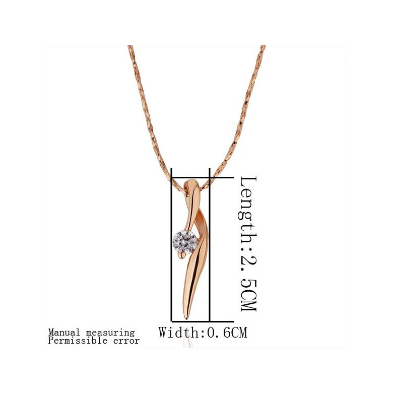 Wholesale Classic fashion delicate Rose Gold CZ Necklace for girl women wedding birthday fine gift jewelry TGGPN471 2