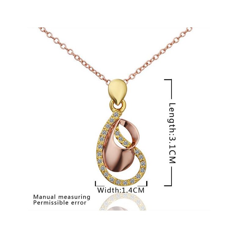Wholesale Classic fashion delicate Rose Gold water drop CZ  eco-friendly Necklace for girl women wedding birthday fine gift jewelry TGGPN475 0