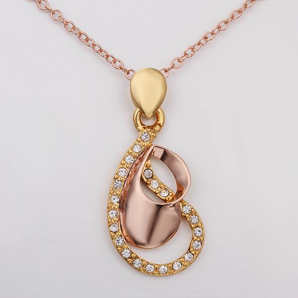 Wholesale Classic fashion delicate Rose Gold water drop CZ  eco-friendly Necklace for girl women wedding birthday fine gift jewelry TGGPN475 1