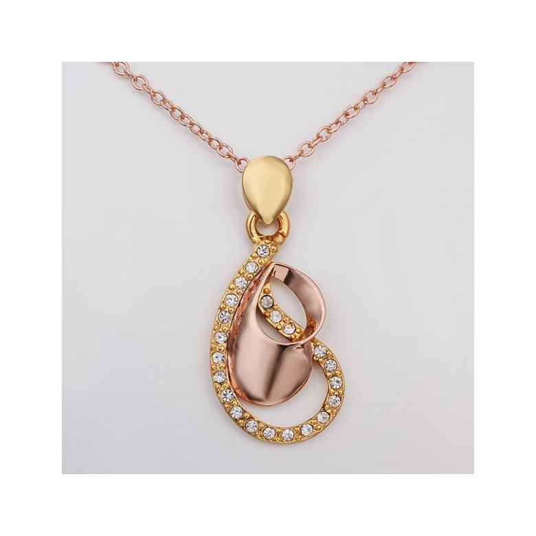 Wholesale Classic fashion delicate Rose Gold water drop CZ  eco-friendly Necklace for girl women wedding birthday fine gift jewelry TGGPN475 1