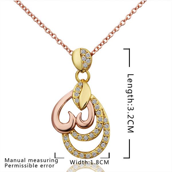 Wholesale Classic fashion delicate Rose Gold CZ  eco-friendly Necklace for girl women wedding birthday fine gift jewelry TGGPN481 1