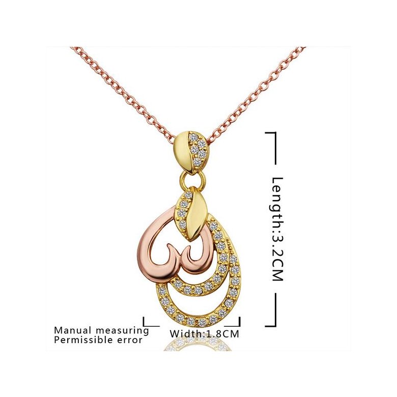 Wholesale Classic fashion delicate Rose Gold CZ  eco-friendly Necklace for girl women wedding birthday fine gift jewelry TGGPN481 1