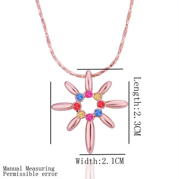 Wholesale Trendy Rose Gold Plated colorful Crystal  flower Necklace delicate women jewelry fine birthday gift  TGGPN524 0