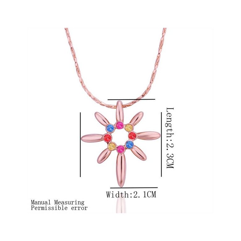 Wholesale Trendy Rose Gold Plated colorful Crystal  flower Necklace delicate women jewelry fine birthday gift  TGGPN524 0