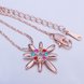 Wholesale Trendy Rose Gold Plated colorful Crystal  flower Necklace delicate women jewelry fine birthday gift  TGGPN524 1 small