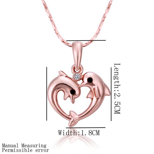 Wholesale Romantic Rose Gold Animal Crystal Necklace New Woman Fashion Jewelry High Quality Zircon Dolphin Dancing Pendant Necklace  TGGPN527 0