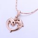 Wholesale Romantic Rose Gold Animal Crystal Necklace New Woman Fashion Jewelry High Quality Zircon Dolphin Dancing Pendant Necklace  TGGPN527 3 small