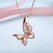 Wholesale Cute Rose Gold Animal Crystal Necklace New Woman Fashion Jewelry High Quality Zircon butterfly Pendant Necklace  TGGPN529 0 small