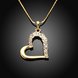 Wholesale JapanKorea Hot Sell 24K Gold zircon Necklace for women Girls Love Heart Necklace fine Valentine's Day Gift TGGPN531 4 small
