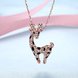 Wholesale New Temperamet Cute Full Crystal Deer rose gold Jewelry Fashion Personality Christmas Animal Necklaces TGGPN040 1 small