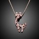Wholesale New Temperamet Cute Full Crystal Deer rose gold Jewelry Fashion Personality Christmas Animal Necklaces TGGPN040 3 small