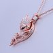 Wholesale Korean Version Fashion Fox Alloy Crystal rose gold Pendant Necklace For Women Creative cute Animal Jewelry TGGPN044 1 small