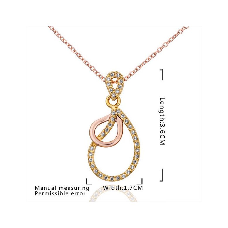 Wholesale Vintage rose Gold Plated Double Loops Zircon Necklace High Quality Women Collarbone Chains The New Listing Fine Jewelry TGGPN066 1