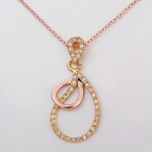 Wholesale Vintage rose Gold Plated Double Loops Zircon Necklace High Quality Women Collarbone Chains The New Listing Fine Jewelry TGGPN066 2
