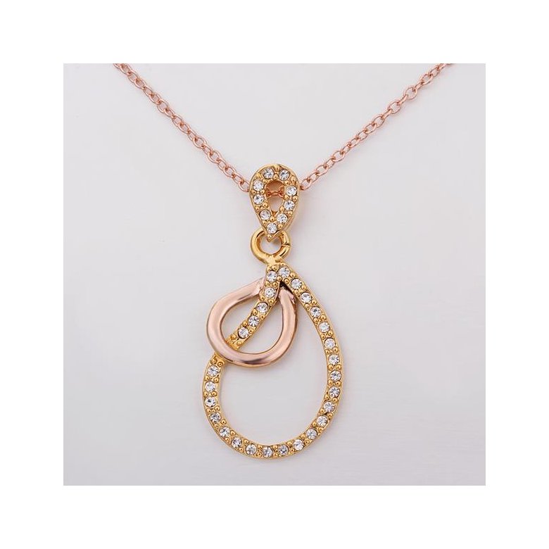 Wholesale Vintage rose Gold Plated Double Loops Zircon Necklace High Quality Women Collarbone Chains The New Listing Fine Jewelry TGGPN066 2