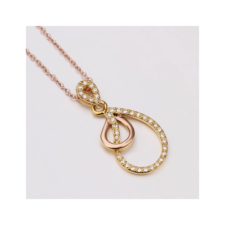 Wholesale Vintage rose Gold Plated Double Loops Zircon Necklace High Quality Women Collarbone Chains The New Listing Fine Jewelry TGGPN066 3