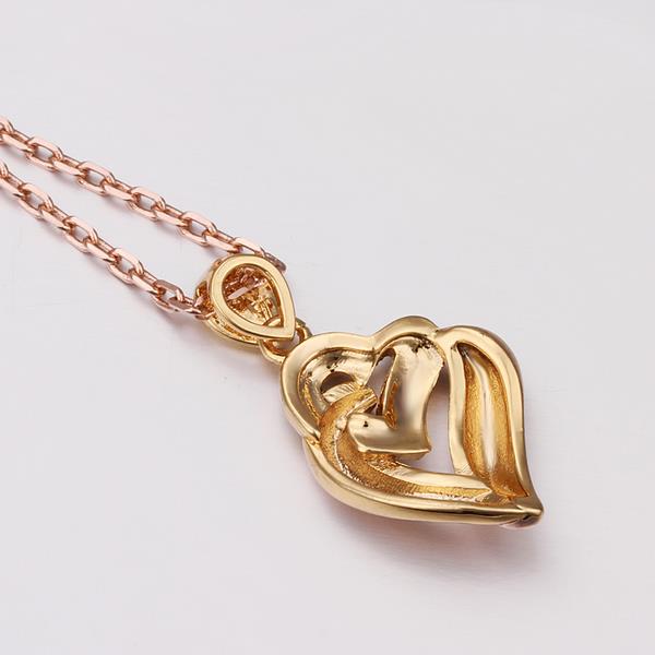 Wholesale Romantic Rose Gold Plated Necklace Heart Necklace For Women Cubic Zircon Pendant  Valentine's Day Gift TGGPN068 0