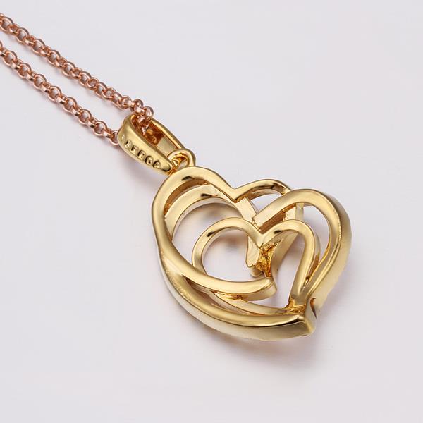 Wholesale Hot Sell rose Gold Multi-loop interlocking Necklace for women Girls Love Heart Necklace Valentine's Day Gift  TGGPN070 0