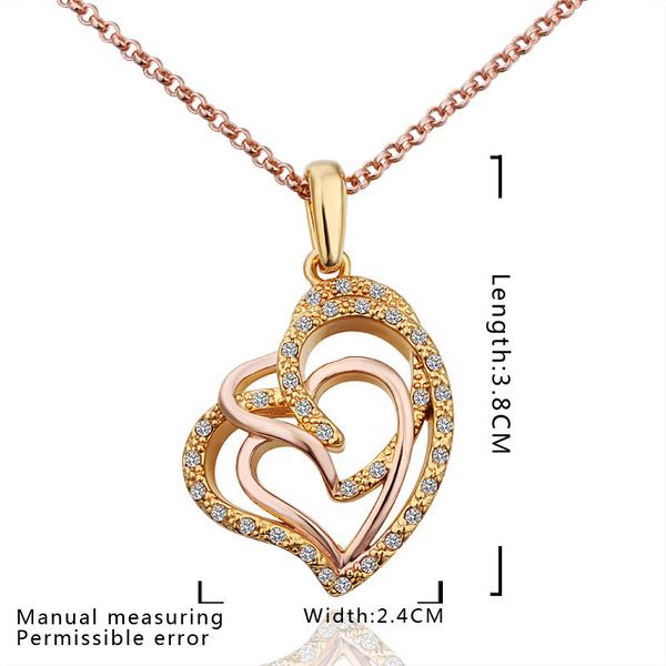 Wholesale Hot Sell rose Gold Multi-loop interlocking Necklace for women Girls Love Heart Necklace Valentine's Day Gift  TGGPN070 1