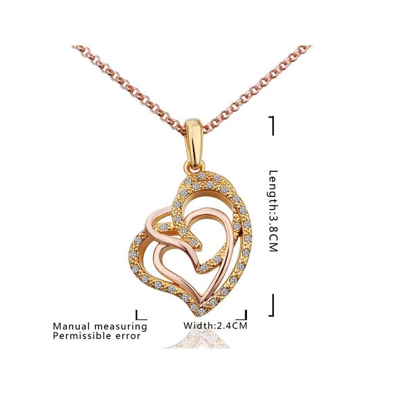 Wholesale Hot Sell rose Gold Multi-loop interlocking Necklace for women Girls Love Heart Necklace Valentine's Day Gift  TGGPN070 1