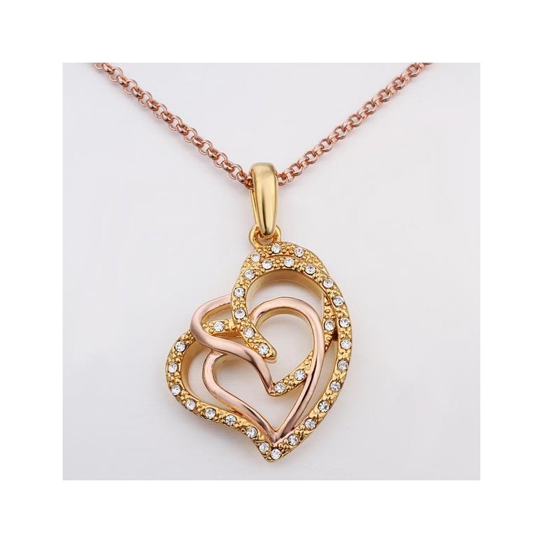 Wholesale Hot Sell rose Gold Multi-loop interlocking Necklace for women Girls Love Heart Necklace Valentine's Day Gift  TGGPN070 2