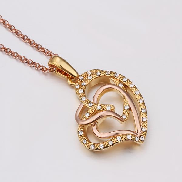 Wholesale Hot Sell rose Gold Multi-loop interlocking Necklace for women Girls Love Heart Necklace Valentine's Day Gift  TGGPN070 3