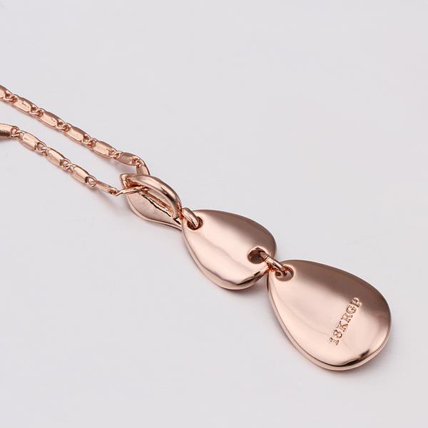 Wholesale New arrival  Rose Gold Geometric Crystal Necklace water drop pave zircon necklace jewelry fine Valentine's Day Gift for Women TGGPN073 0