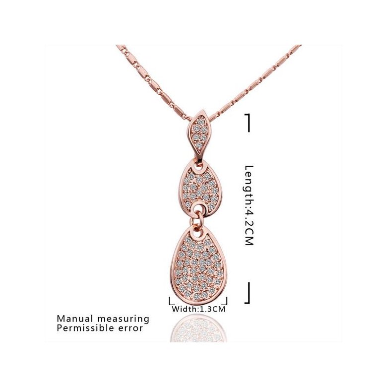 Wholesale New arrival  Rose Gold Geometric Crystal Necklace water drop pave zircon necklace jewelry fine Valentine's Day Gift for Women TGGPN073 1