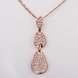 Wholesale New arrival  Rose Gold Geometric Crystal Necklace water drop pave zircon necklace jewelry fine Valentine's Day Gift for Women TGGPN073 2 small