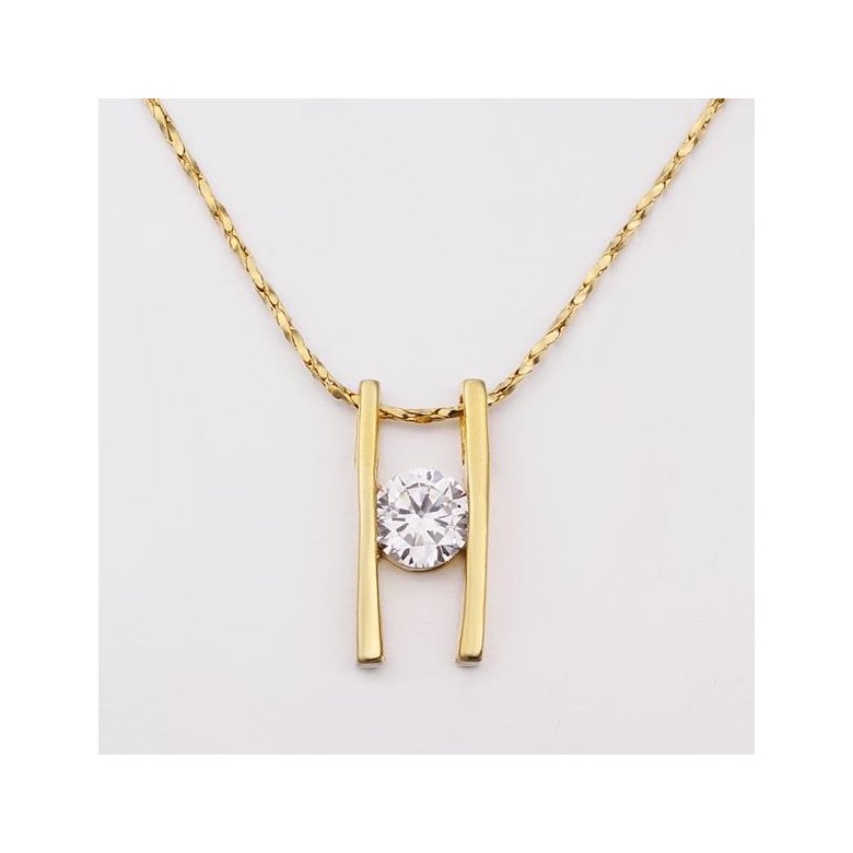 Wholesale High Quality Fashion Hot Sell Personality Letter H Chain Pendant 24k gold Ladies Charming Zircon Necklaces Jewelry TGGPN079 0