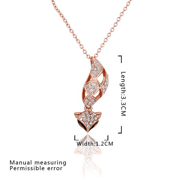Wholesale Korean Version Fashion Fox Alloy Crystal rose gold Pendant Necklace For Women Creative cute Animal Jewelry TGGPN090 0