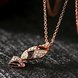 Wholesale Korean Version Fashion Fox Alloy Crystal rose gold Pendant Necklace For Women Creative cute Animal Jewelry TGGPN090 3 small