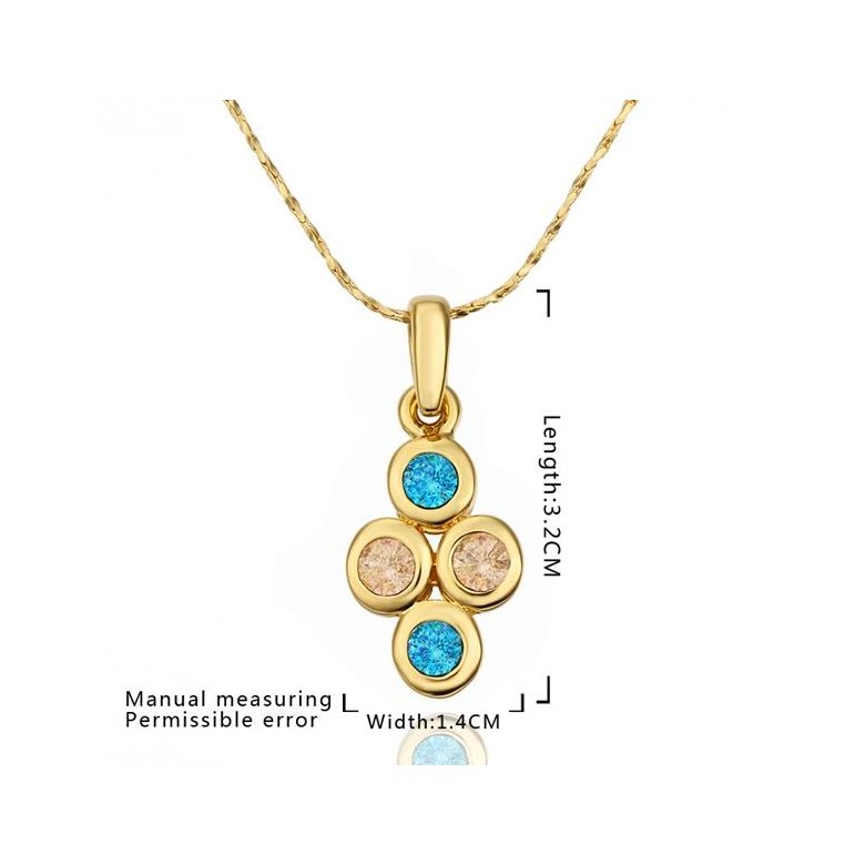 Wholesale Newest Arrival delicate Gold Color Multicolor Cubic Zirconia four Round Necklace Pendants for Women Fashion Jewelry TGGPN099 0