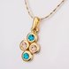 Wholesale Newest Arrival delicate Gold Color Multicolor Cubic Zirconia four Round Necklace Pendants for Women Fashion Jewelry TGGPN099 1 small