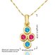 Wholesale Newest Arrival delicate Gold Color Multicolor Cubic Zirconia four Round Necklace Pendants for Women Fashion Jewelry TGGPN099 2 small