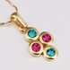 Wholesale Newest Arrival delicate Gold Color Multicolor Cubic Zirconia four Round Necklace Pendants for Women Fashion Jewelry TGGPN099 3 small