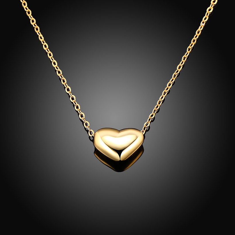 Wholesale Fashion Temperament Gold Color Heart Pendant Necklace Charming cute Women's Wedding Party Jewelry Romantic Valentine's Day Gifts TGGPN109 3