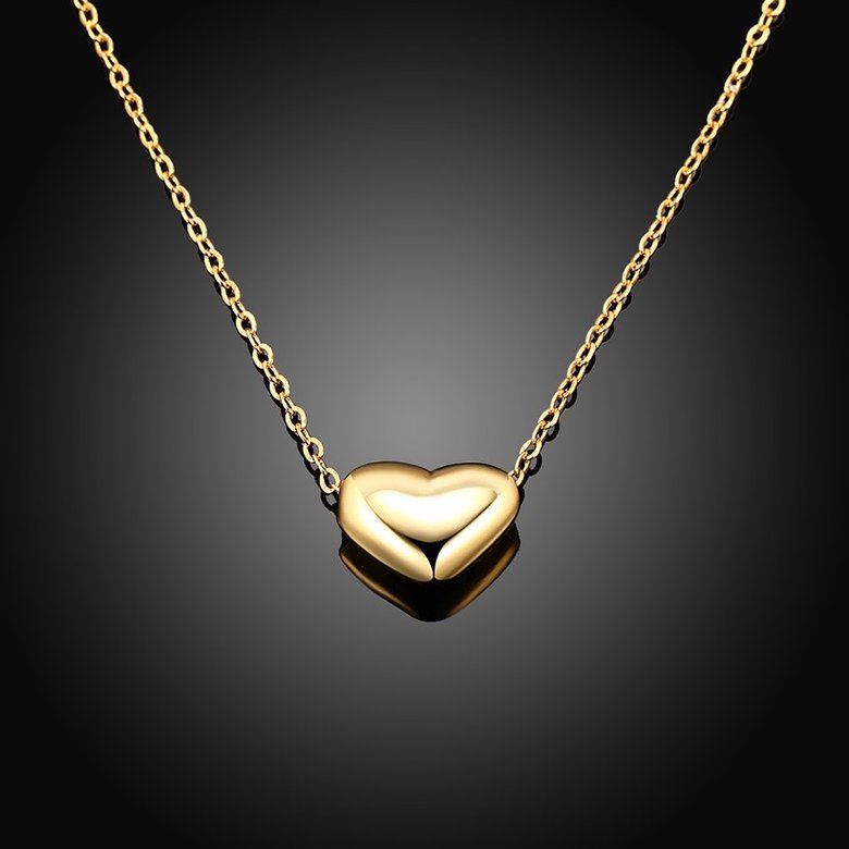 Wholesale Fashion Temperament Gold Color Heart Pendant Necklace Charming cute Women's Wedding Party Jewelry Romantic Valentine's Day Gifts TGGPN109 3