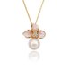 Wholesale Romantic Antique gold Rhinestone Necklace delicate flower pearl pendant  for Women Korean style Party Jewelry TGGPN121 0 small