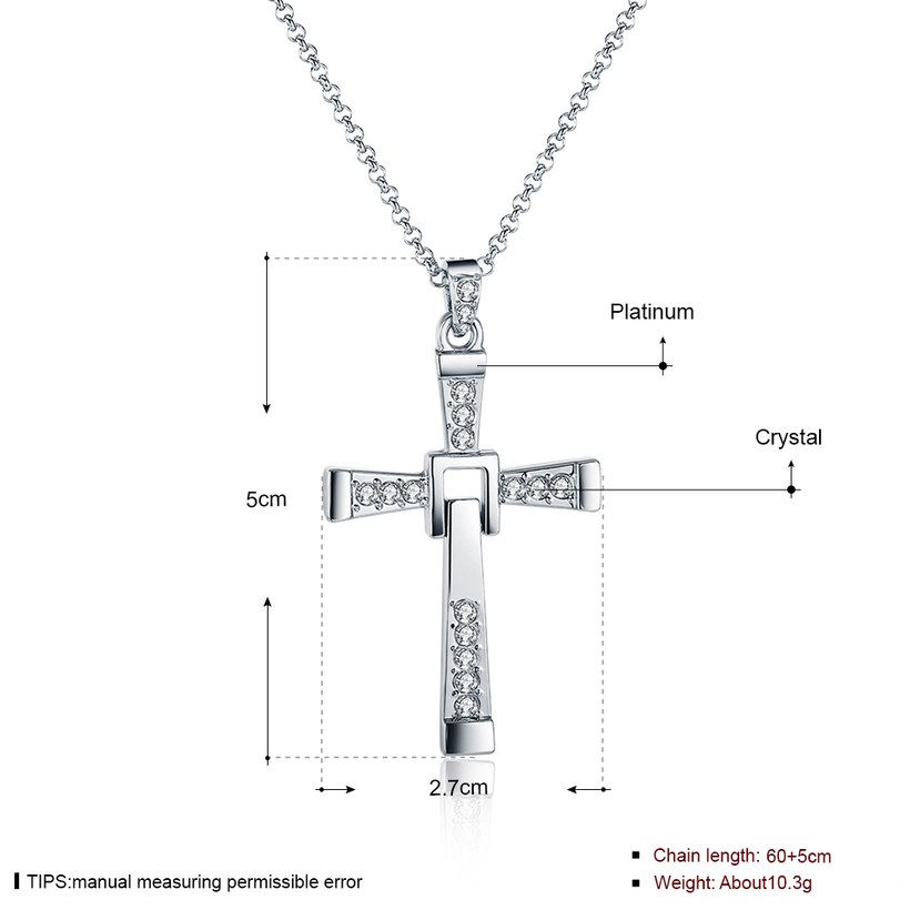 Wholesale Fashion Cross Pendants Dropshipping Gold Color Crystal Jesus Cross Pendant Necklace For Men/Women Jewelry TGGPN125 0