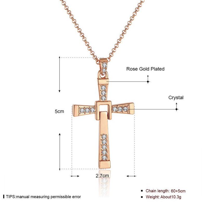 Wholesale Fashion Cross Pendants Dropshipping Gold Color Crystal Jesus Cross Pendant Necklace For Men/Women Jewelry TGGPN125 1