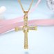 Wholesale Fashion Cross Pendants Dropshipping Gold Color Crystal Jesus Cross Pendant Necklace For Men/Women Jewelry TGGPN125 3 small