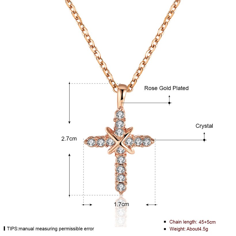 Wholesale Fashion Cross Pendants Gold Color Crystal Jesus Cross Pendant Necklace For Women Jewelry Dropshipping TGGPN131 5